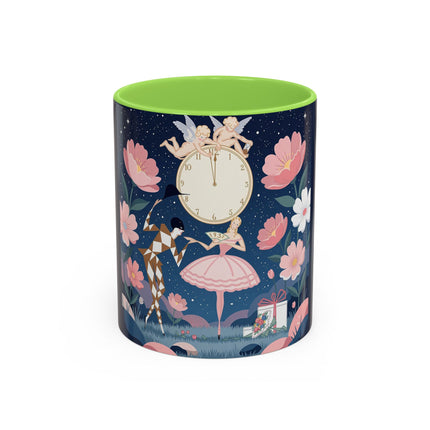 🕛🌸 Midnight Waltz Before Christmas Colorful Mug – Art Deco Holiday Fantasy