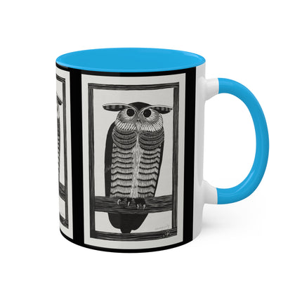 Horned Owl by Samuel Jessurun de Mesquita Colorful Mugs, 11oz