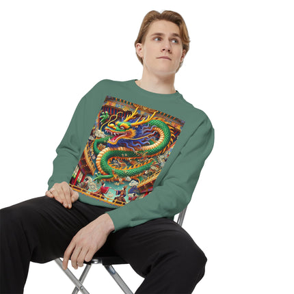 Tibetan Dragon Over Kabuki Duel Sweatshirt