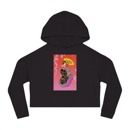 Enchanting Geisha Cropped Hooded Sweatshirt