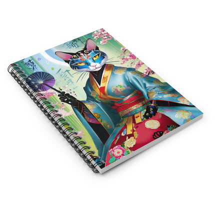 Cyberpunk Geisha Spiral Notebook - Ruled Line