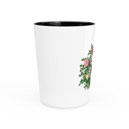 Peonies and Birds by Okamoto Shuki Ceramic Shot Glass