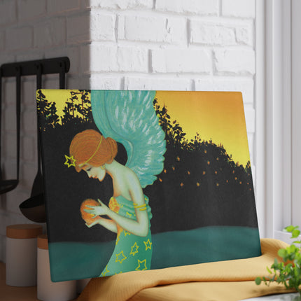 Twilight Angel Glass Cutting Board