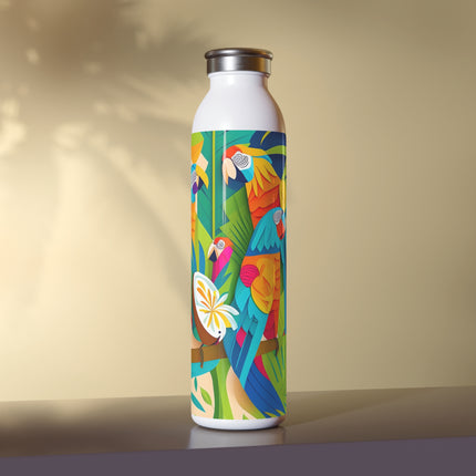 Colorful Macaws Slim Water Bottle