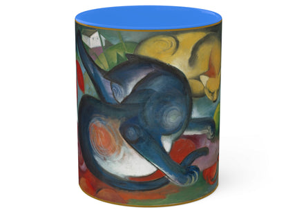 Two Cats, Blue and Yellow by Franz Marc Colorful Mugs, 11oz