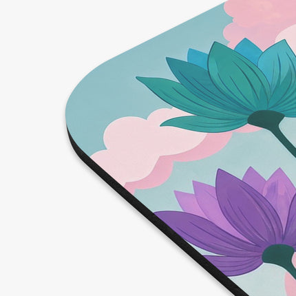 🌊☂️ The Lady Of The Orange Parasol Mouse Pad – Art Deco Seaside Fantasy