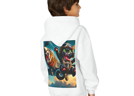 Parachuting Cat Commando Youth Heavy Blend Hooded Sweatshirt
