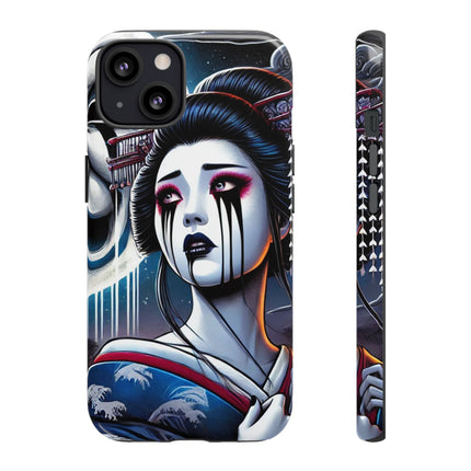 Geisha’s Black Ink Tears Phone Cases