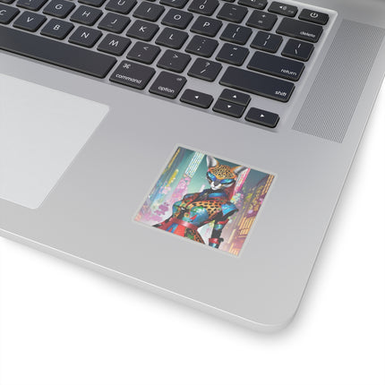 Cyber Cat Glamour Kiss-Cut Stickers (4 Sizes)