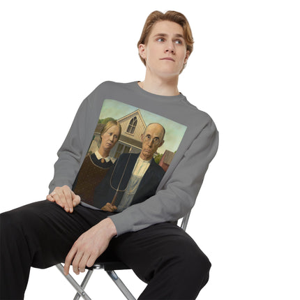 American Gothic by Grant Wood Unisex Garment-Dyed Sweatshirt