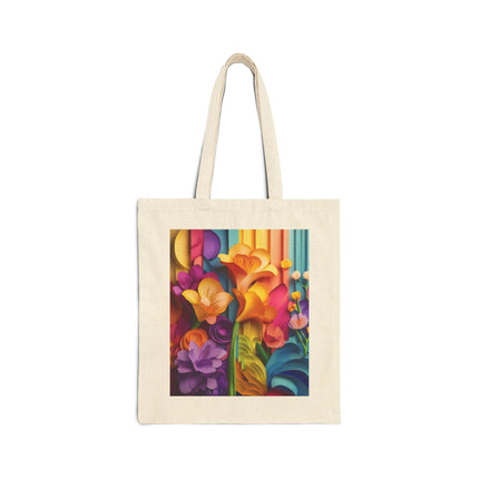 The Graceful Freesia Cotton Canvas Tote Bag