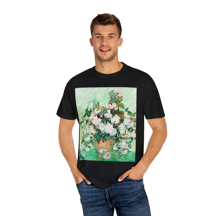 Roses by Vincent Van Gogh Unisex Garment-Dyed T-shirt