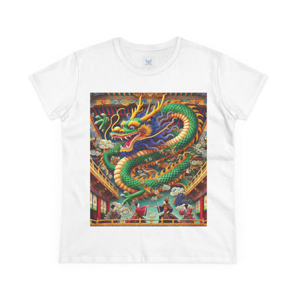 Tibetan Dragon Over Kabuki Duel Cotton Tee