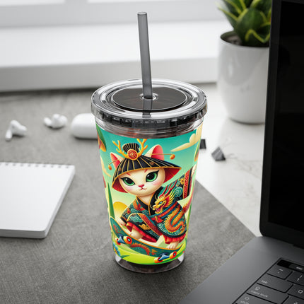 Dragon Dance on Wheels Sunsplash Tumbler with Straw, 16oz