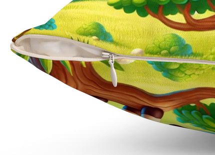 Giraffe Lookout Spun Polyester Square Pillow