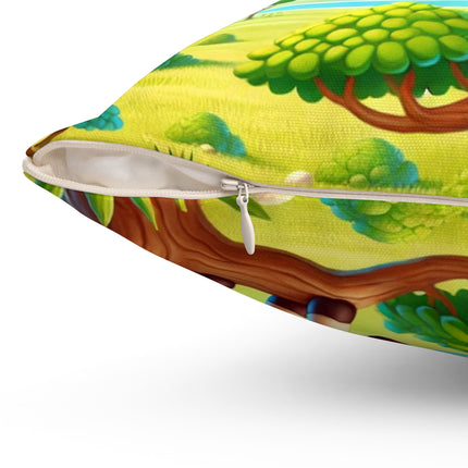 Giraffe Lookout Spun Polyester Square Pillow