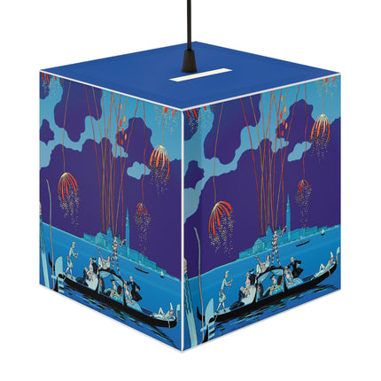 Fireworks in Venice by George Barbier Light Cube Lamp