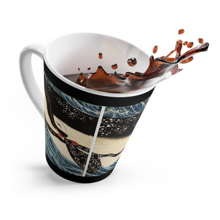 Miyamoto no Musashi Attacking the Giant Whale by Utagawa Kuniyoshi Latte Mug