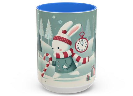 Candy Cane Timekeeper Bunny Colorful Mugs (11oz, 15oz)