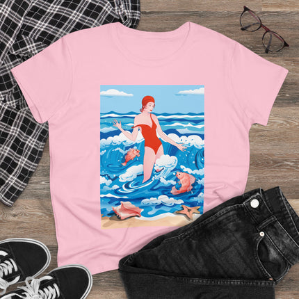 Ocean Symphony Women's Midweight Cotton Tee