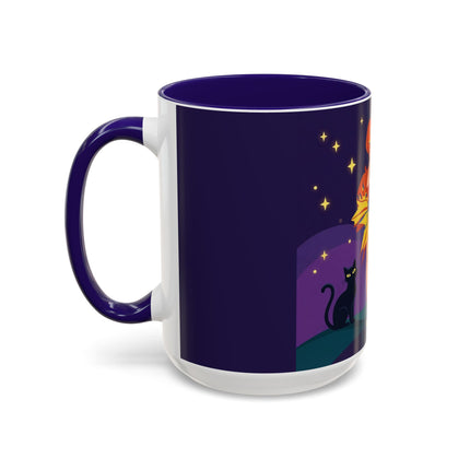 🎃🕯️ Moonlit Pumpkin Masquerade Colorful Mug – Whimsical Halloween Charm