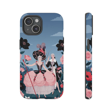 🌹🎭 The Rose Masquerade Promenade Phone Case – Art Deco Floral Elegance
