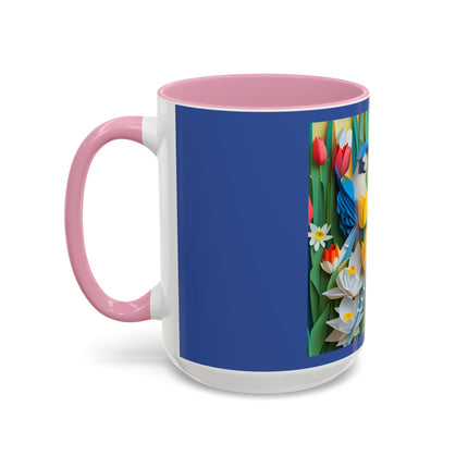 Blue Jays in a Spring Garden Colorful Mugs (11oz, 15oz)