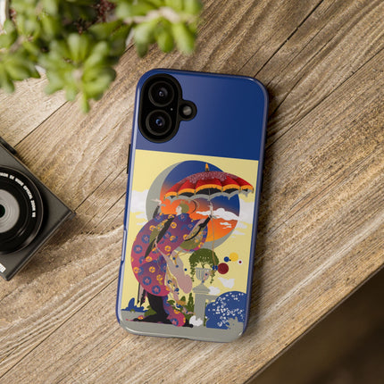 Parasol Sunset Geisha Phone Case – Elegant Twilight Grace