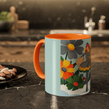 ❄️🌼 The Winter Flower Wanderer Colorful Mug – Colorful Art Deco Snow Fantasy
