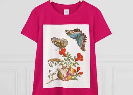 Blue Butterflies and Pomegranate Cotton Tee