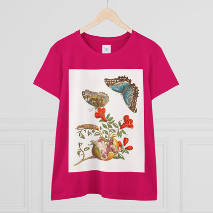 Blue Butterflies and Pomegranate Cotton Tee