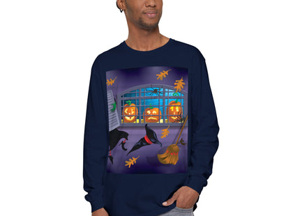 Whimsical Halloween Mischief Unisex Garment-dyed Long Sleeve T-Shirt