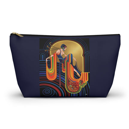 Art Deco Muse Cosmetic Bag – Elegant Poise & Golden Radiance