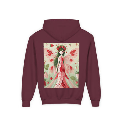Strawberry Fairy Delight Youth Hooded Sweatshirt – Sweet Magic & Summer Charm