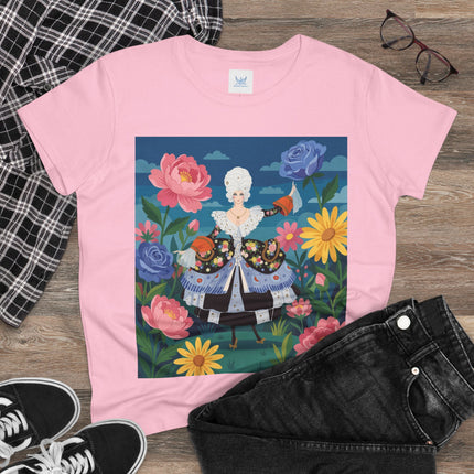 🌸👑 The Duchess Of The Enchanted Garden Cotton Tee – Art Deco Floral Elegance