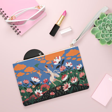 🪁🌺 The Lady Of The Flying Garden Clutch Bag – Art Deco Floral Fantasy