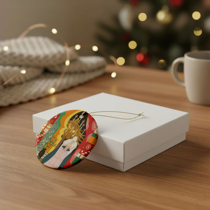 ❤️ The Lady Of The Candlelit Christmas Alcove Ceramic Ornament – Art Deco Holiday Elegance