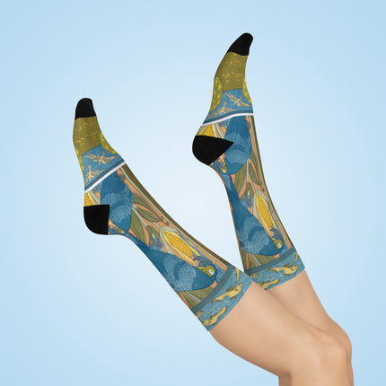 Eagle and Oak, Macaws and Corn by Maurice Pillard Verneuil Cushioned Crew Socks