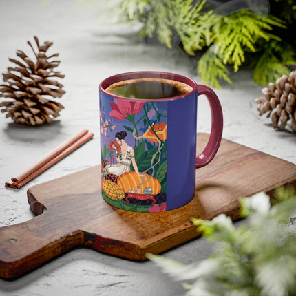 The Garden Of Quiet Reverie Colorful Mugs – Art Deco Botanical Serenity