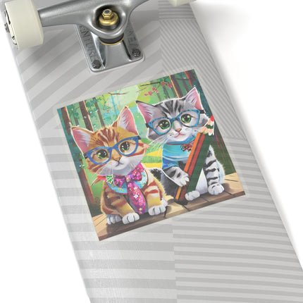Kitten Scholars Kiss-Cut Stickers (4 Sizes)