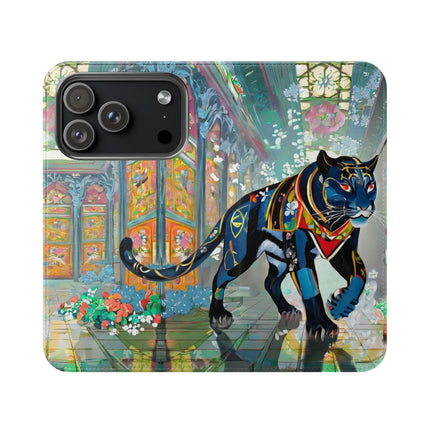 🐾💎 Cyber Panther's Hunt Flip Case – Digital Instinct & Neon Pursuit