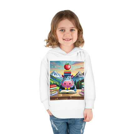 Hippos Hit the Books Toddler Pullover Fleece Hoodie