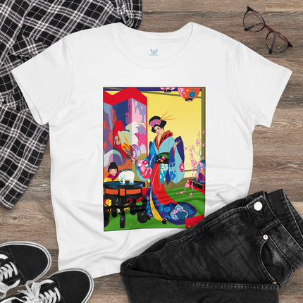 A Timeless Journey by Umberto Brunelleschi Women's Midweight Cotton Tee