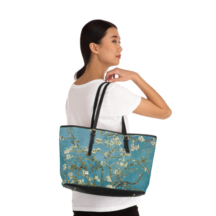 Almond Blossom by Vincent van Gogh PU Leather Shoulder Bag