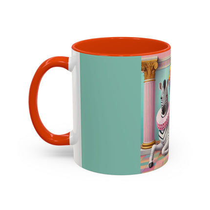 Still Life with Zebra, Fruit, and Pink Columns Colorful Mugs (11oz, 15oz)