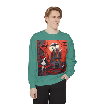 Halloween Night Scene Unisex Garment-Dyed Sweatshirt