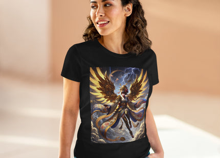 Valkyrie Descending Through Storm Women's Midweight Cotton Tee