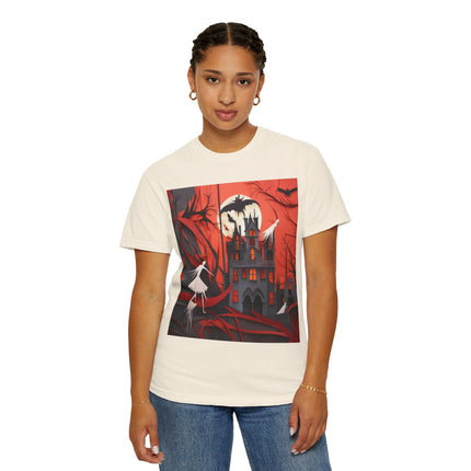 Halloween Night Scene Unisex Garment-Dyed T-shirt