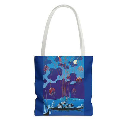 Fireworks in Venice by George Barbier Tote Bag (AOP)