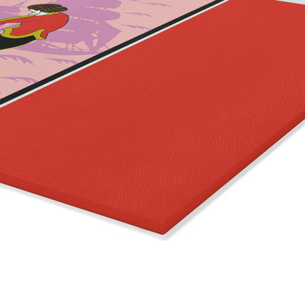 Woman Waiting for her Beloved at 1:59 Glass Cutting Board